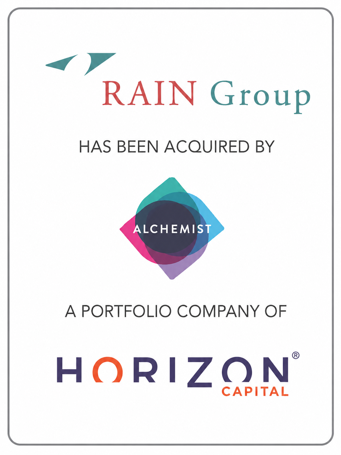 RAIN Group has been acquired by Alchemist