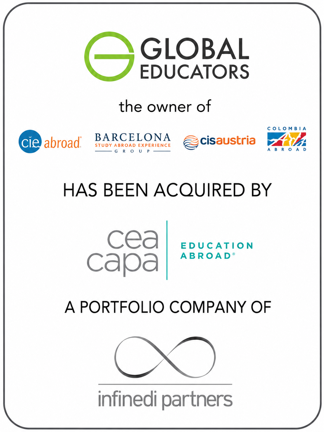 Global Educators, Inc. has been acquired by CEA CAPA Education Abroad
